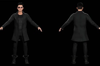unity optimize 3d character, assets, pbr texture, retopology, ue5 rig, animation