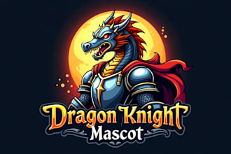 make amazing dragon knight logo with unlimited revisions