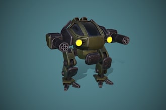 futuristic 3d sci fi mech, war machine, game asset, 4k armor, rig, animate robot