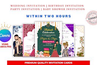 design premium birthday, wedding, baby shower, party invitation