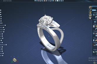 design 3d custom cad jewelry designing, realistic  and jewelry animation