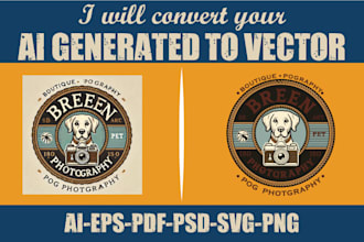 vector, convert ai generated logo or image to vector  high quality