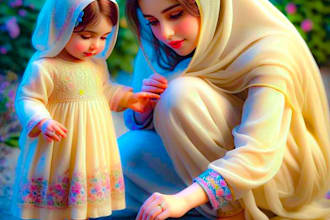 draw islamic designs and muslim kids book illustrations and book cover