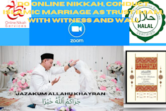 do online nikah as a professional imam i will provide witness, wali and certy