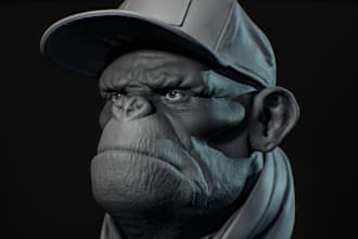 do 3d head sculpt, 3d bust model, action figure for 3d printing, stl files, mask