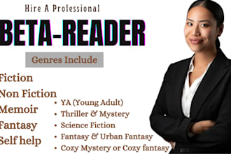alpha or beta read ya fantasy thriller science fiction cozy short story novel