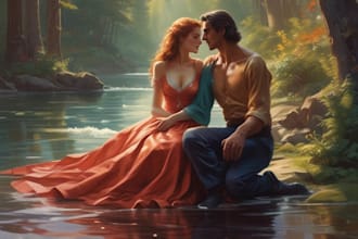 design illustrated romance book cover design for amazon