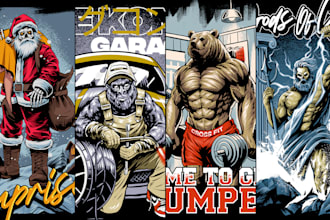 do amazing illustration for t shirt design or merchandise