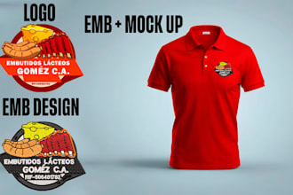 do a embroidery digitizing and a mock up