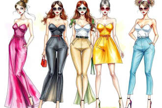 create stunning watercolor fashion illustration, sketch
