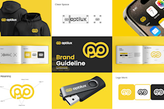 design a premium logo and complete brand identity kit with style guide