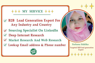 collect email sourcing  linkedin lead sourcing and make a list of contacts