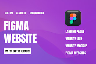 do figma website design website ui ux design or mockup in figma, landing page