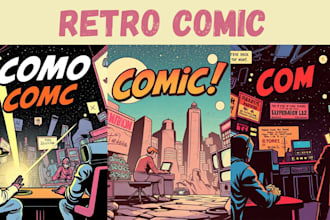 create vibrant retro comic illustrations with vintage pop art style