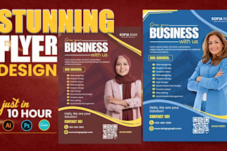 design professional marketing, business, and event flyers, one pagers, leaflets