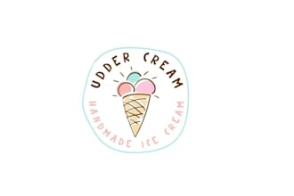 create a hand drawn abstract custom ice cream logo design