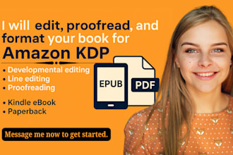 help you edit proofread and format your book for amazon kdp kindle and paperback