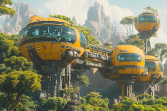 create sci fi , cyberpunk, fantasy science fiction city