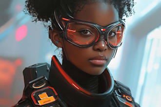 draw a fantasy sci fi character or fantasy sci fi art for you