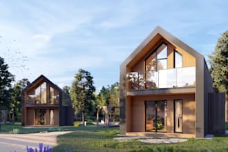 rebuild 3d complex exterior, holiday homes interior, architectural visualization