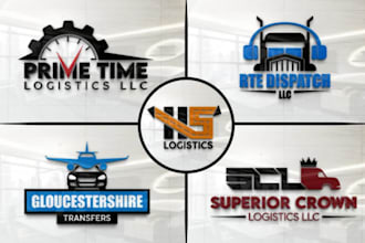 design a creative transport logistics trucking freight and dispatching logo