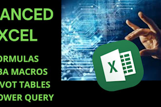 create excel formulas, pivot tables, macros, and more