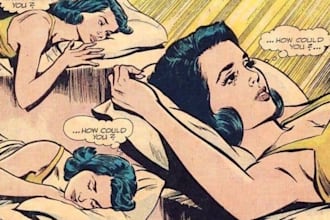 create a retro comic  inllustration  vintage ebook