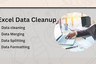 clean, format, split, merge excel data