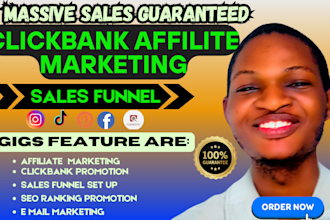 set up sales funnel for clickbank affiliate marketing and amazon link promotion