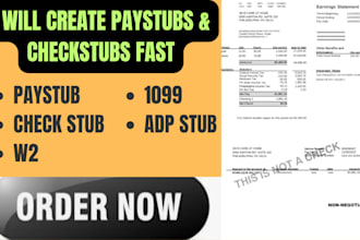 make adp paystub, w2, pay stubs, check stubs, paystubs, payroll, 1099 and 1040