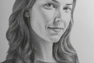 sketch a portrait in pencil and send the original drawin