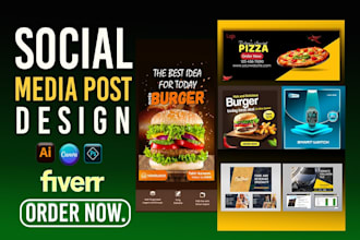design an amazing insta and fb social media linkedin posts flyer in 24 hrs