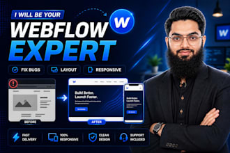 be your webflow expert to fix webflow bugs, layout and responsive issues
