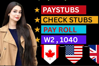 create adp paystub, check stubs, w2, 1099, and 1040 perfectly
