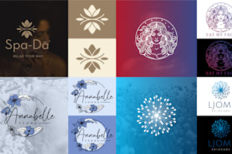 modern luxury logo for spa, yoga, skin care, hair, beauty salon, wellness brand
