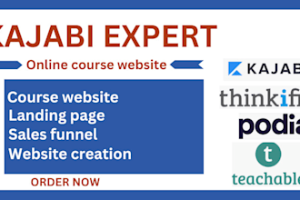 be kajabi website design expert teachable course upload thinkific online course