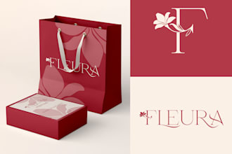 do minimalist logo design, brand identity and branding kit