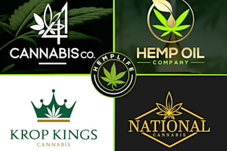 design best cannabis, hemp, weed, marijuana and vape logo
