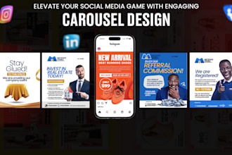 create proven ROI driven carousel design for linkedin fb ig ads 24 hour delivery