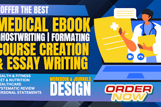 do medical ebook writing, ophthalmology, online course content creation, journal