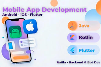 develop your android app in java, kotlin or flutter