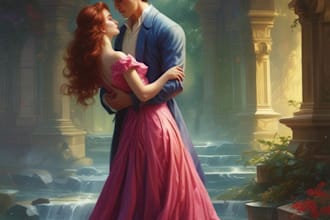 design illustrated cover, amazon kindle romance book cover