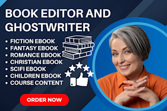 ghostwrite romance fiction, edit KDP books, and write course content