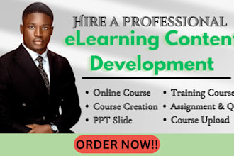 create online course content training manual lesson plans and elearning material