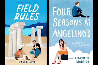 romance book cover illustration, ebook cover, character illustrations