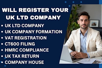 register your uk ltd company, file vat, ct600, and handle hmrc compliance