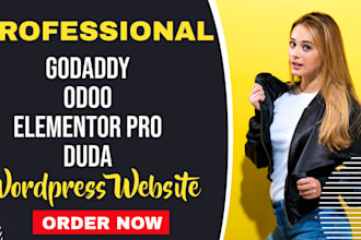 business website mordern website with godaddy odoo elementor pro duda website