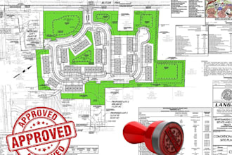 draw property plot plan, site plan, subdivision layout for permit in 24 hours