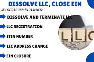 register US llc, dissolve llc, itin, apply for ein, close ein, boi report