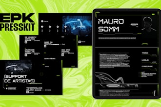 design a professional epk press kit for artists